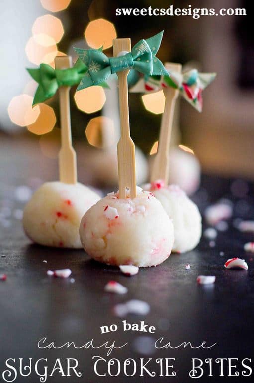 Candy Cane Sugar Cookie Balls from Sweet C's Designs