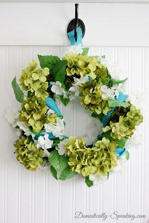 Spring Hydrangea Wreath from Domestically Speaking