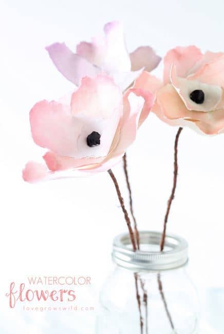 Watercolor DIY Flowers from Love Grows Wild