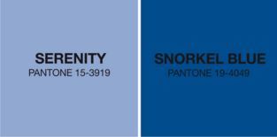Pantone Serenity and Snorkel Blue