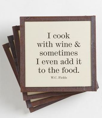 I Cook with Wine Coasters
